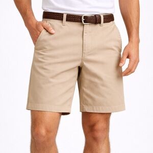 Lands' End Men's Khaki Flat Front Performance Chino Shorts